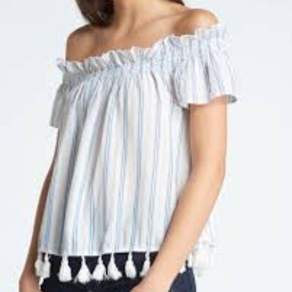 Off the shoulder Stripped Top - Picture 2 of 5